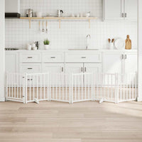 vidaXL Cancello Cani Pieghevole Bianco 6 Pannelli 300cm Massello Abete