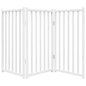 Cancello di sicurezza per cani animali domestici pieghevole 3 pannelli 150 cm in legno massello di abete bianco 02_0023084