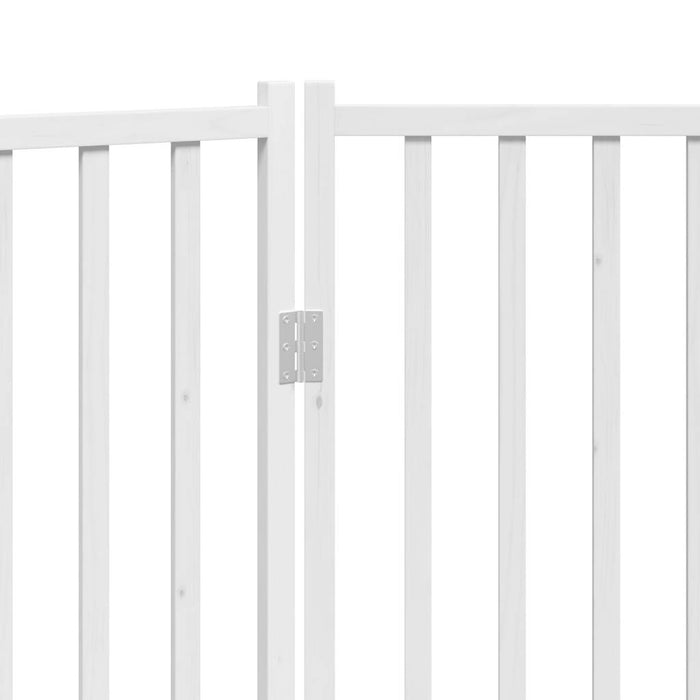 vidaXL Cancello Cani Pieghevole 3 Pannelli Bianco 150cm Massello Abete