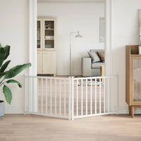 vidaXL Cancello Cani Pieghevole 2 Pannelli Bianco 160cm Massello Abete