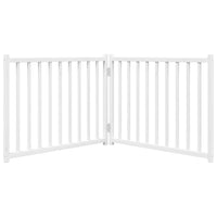 Cancello Cani Pieghevole 2 Pannelli Bianco 160cm Massello Abete 352280