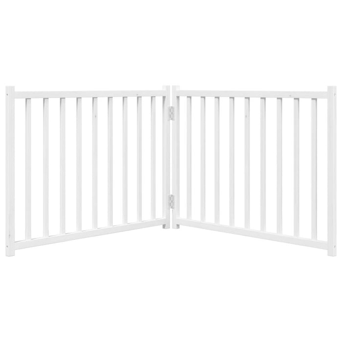 Cancello di sicurezza per cani animali domestici pieghevole 2 ante 160 cm in legno massello di abete bianco 02_0023049