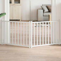 vidaXL Cancello Cani Pieghevole 2 Pannelli Bianco 160cm Massello Abete