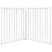 Cancello Cani Pieghevole 2 Pannelli Bianco 160cm Massello Abete 352282