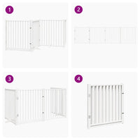 vidaXL Cancello Cani Pieghevole Bianco 4 Pannelli 320cm Massello Abete