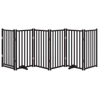 vidaXL Cancello Cani Pieghevole Nero 6 Pannelli 300 cm Massello Abete