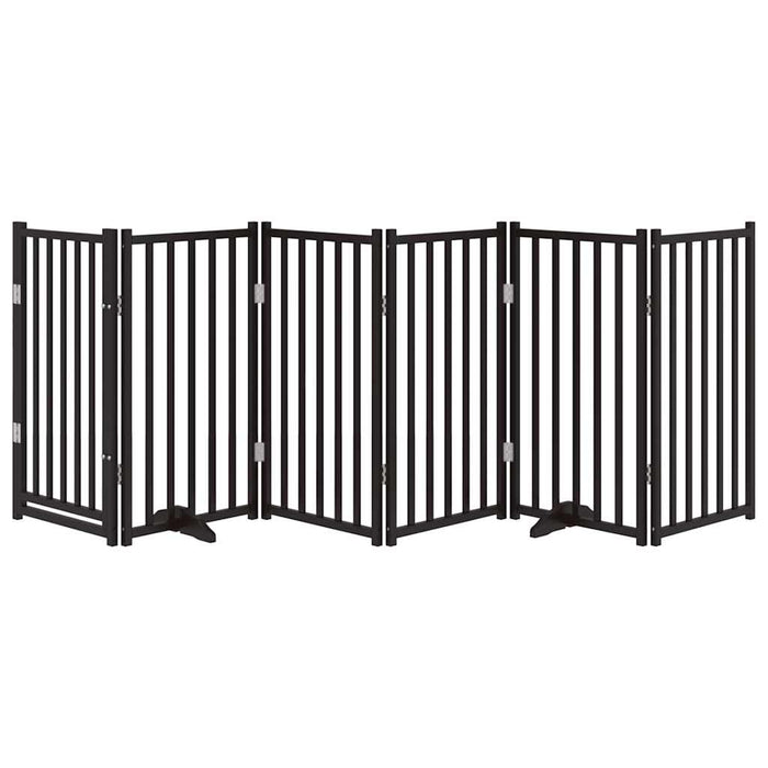 vidaXL Cancello Cani Pieghevole Nero 6 Pannelli 300 cm Massello Abete