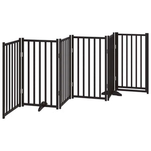 vidaXL Cancello Cani Pieghevole Nero 6 Pannelli 300 cm Massello Abete