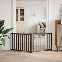 vidaXL Cancello Cani Pieghevole 2 Pannelli Nero 160 cm Massello Abete