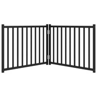 Cancello Cani Pieghevole 2 Pannelli Nero 160 cm Massello Abete 352288