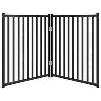 Cancello di sicurezza per cani animali domestici pieghevole 2 ante 160 cm in legno massello di abete nero 02_0023053