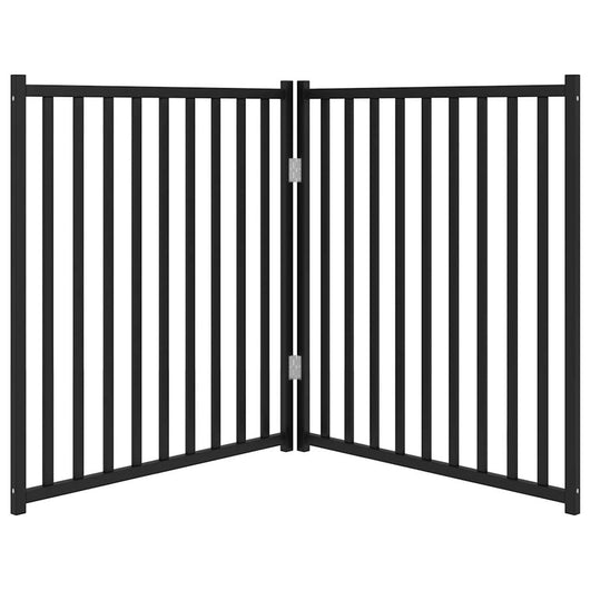 Cancello di sicurezza per cani animali domestici pieghevole 2 ante 160 cm in legno massello di abete nero 02_0023053