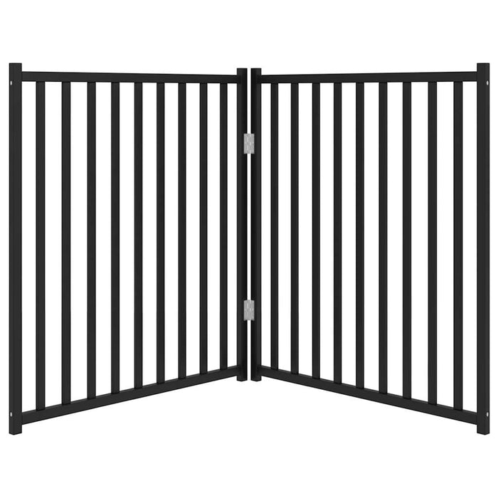 Cancello di sicurezza per cani animali domestici pieghevole 2 ante 160 cm in legno massello di abete nero 02_0023053