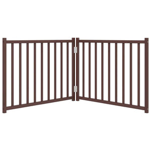 Cancello di sicurezza per cani animali domestici pieghevole 2 ante 160 cm in legno massello di abete marrone 02_0023050