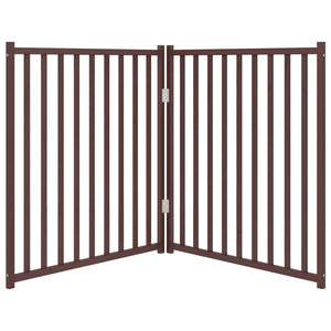 Cancello Cani Pieghevole 2Pannelli Marrone 160cm Massello Abete 352298
