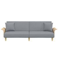 Divano Letto con Braccioli Grigio Chiaro in Tessuto 351843