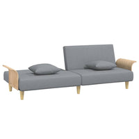 Divano Letto con Braccioli Grigio Chiaro in Tessuto 351843