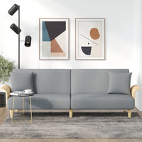 Divano Letto con Braccioli Grigio Chiaro in Tessuto 351843