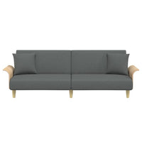 Divano Letto con Braccioli Grigio Scuro in Tessuto 351844