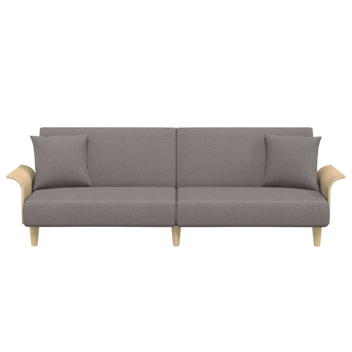 Divano letto con braccioli 224 x 89 x 70 cm tessuto tortora 02_0021009