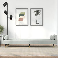Divano Letto con Cuscini-Sofa Letto-Daybed Grigio Chiaro in Velluto