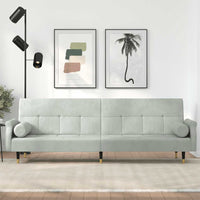 Divano Letto con Cuscini-Sofa Letto-Daybed Grigio Chiaro in Velluto