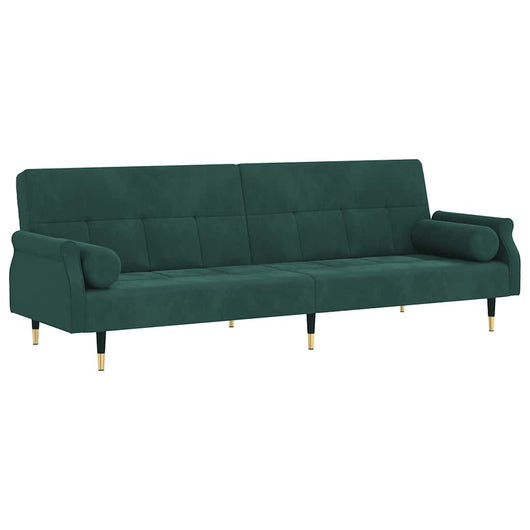 Divano Letto con Cuscini Verde Scuro in Vellutocod mxl 71566