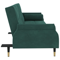 Divano Letto con Cuscini Verde Scuro in Velluto 351859
