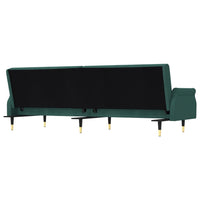 Divano Letto con Cuscini Verde Scuro in Velluto 351859