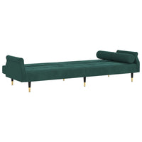 Divano Letto con Cuscini Verde Scuro in Velluto 351859