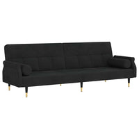Divano Letto con Cuscini Nero in Vellutocod mxl 119533