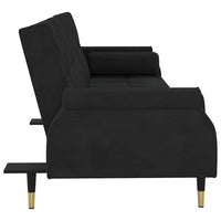 Divano Letto con Cuscini Nero in Velluto 351861