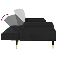 Divano letto con cuscini 216 x 89 x 70 cm velluto nero 02_0019827
