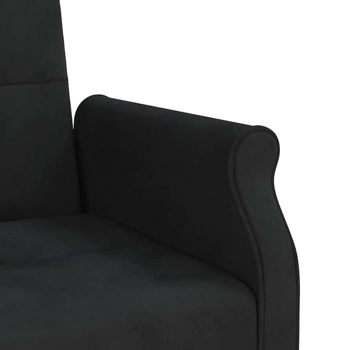 Divano Letto con Cuscini Nero in Velluto 351861