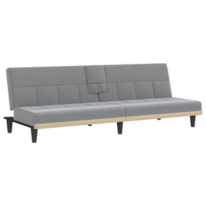 Divano Letto con Portabicchieri in Tessuto Grigio Chiarocod mxl 119528