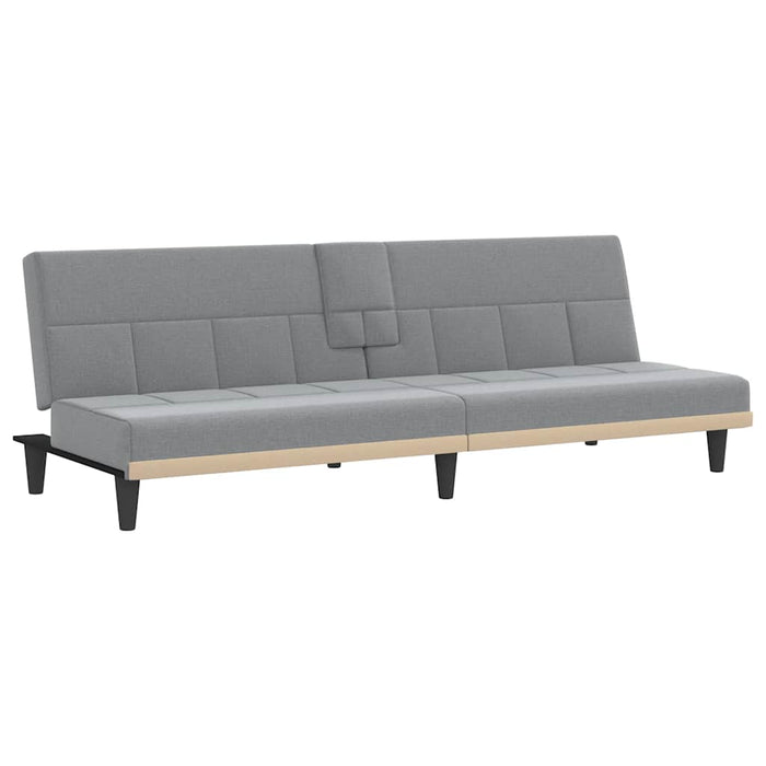 Divano Letto con Portabicchieri in Tessuto Grigio Chiarocod mxl 119528