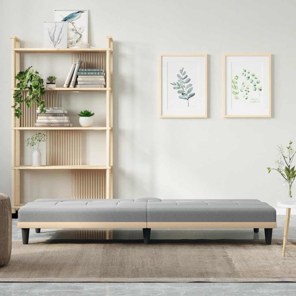 Divano Letto con Portabicchieri in Tessuto Grigio Chiarocod mxl 119528