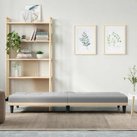 Divano Letto con Portabicchieri-Sofa Letto-Daybed in Tessuto Grigio Chiaro