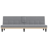 Divano Letto con Portabicchieri in Tessuto Grigio Chiaro 351863