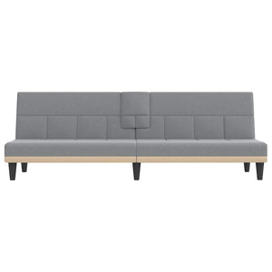 Divano Letto con Portabicchieri in Tessuto Grigio Chiaro 351863