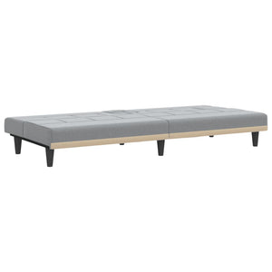 Divano Letto con Portabicchieri in Tessuto Grigio Chiaro 351863