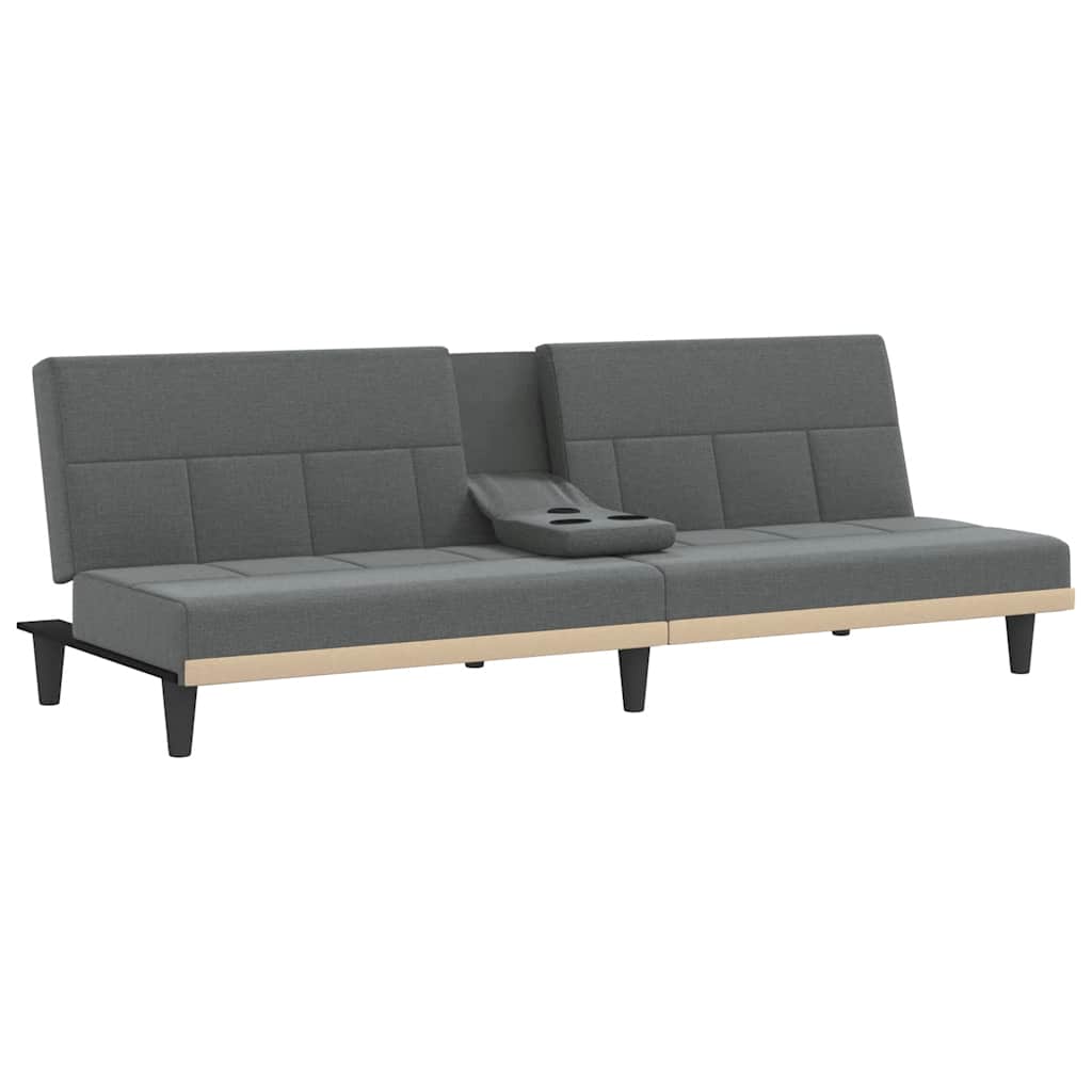 Divano Letto con Portabicchieri-Sofa Letto-Daybed in Tessuto Grigio Scuro
