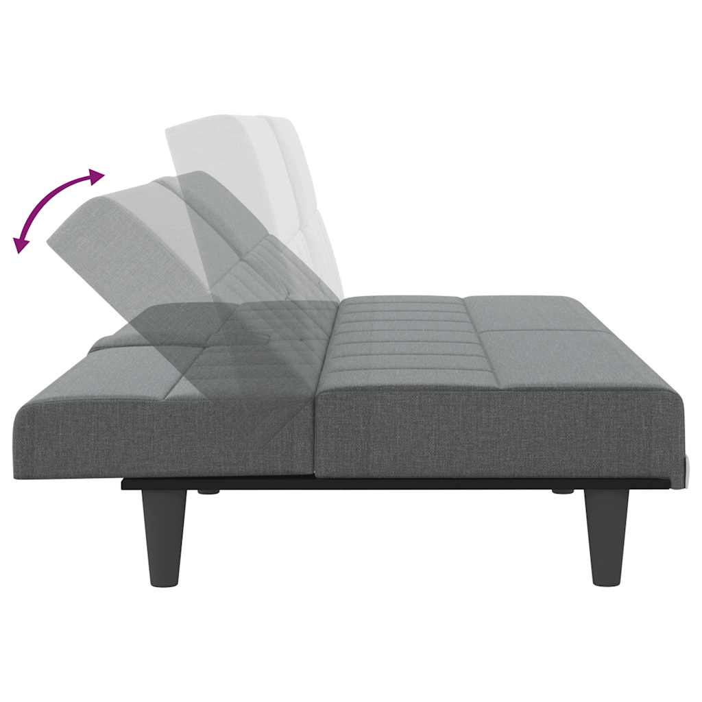 Divano Letto con Portabicchieri-Sofa Letto-Daybed in Tessuto Grigio Scuro