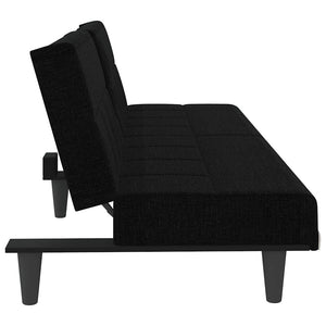 Divano Letto con Portabicchieri-Sofa Letto-Daybed in Tessuto Nero