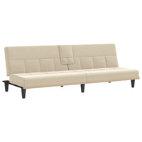Divano Letto con Portabicchieri-Sofa Letto-Daybed in Tessuto Crema