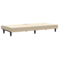 Divano Letto con Portabicchieri-Sofa Letto-Daybed in Tessuto Crema