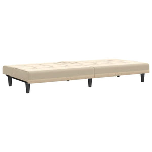 Divano Letto con Portabicchieri-Sofa Letto-Daybed in Tessuto Crema