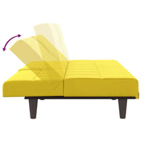Divano Letto con Portabicchieri-Sofa Letto-Daybed in Tessuto Giallo Chiaro