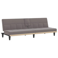 Divano Letto con Portabicchieri-Sofa Letto-Daybed in Tessuto Tortora