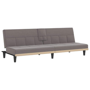 Divano Letto con Portabicchieri-Sofa Letto-Daybed in Tessuto Tortora